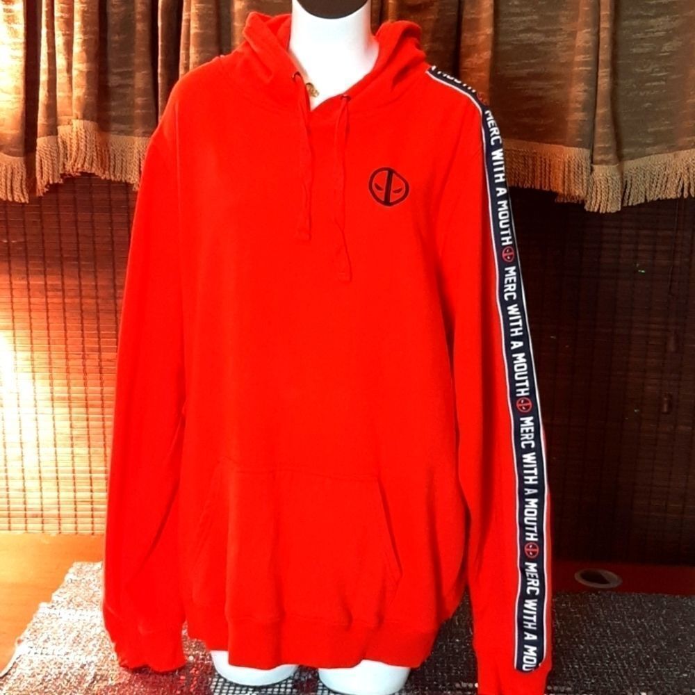 MARVEL RED Mens Hoodie SweatShirt 2XL‎